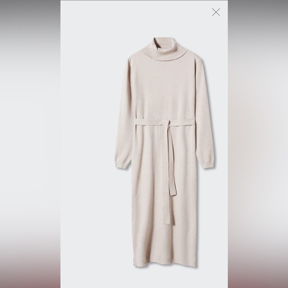 Knitted turtleneck dress - Picture 2 of 4